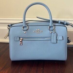 NWT Coach Rowan Satchel - Light Blue Leather Women's Bag